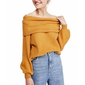 Free People Echo Beach Pullover Sweater in Honeycrisp Heather Size S